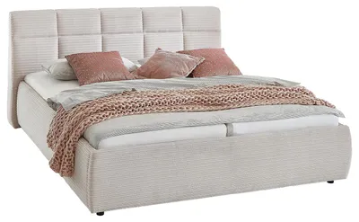 Produktbild von home24 Polsterbett - Cord - Cremeweiß