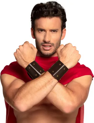 Produktbild von Römische Krieger-Armbänder Erwachsene 2 Stück braun - Einheitsgröße