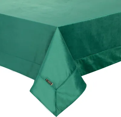 Image de Nappe festive Décoration de table VELVET vert foncé 145x180 cm vert foncé