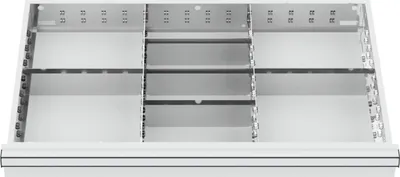Produktbild von STIER Schubladeneinteilung Metalleinteilung BLH 100/125 mm Innenmaß 800x450 mm 8 Fächer