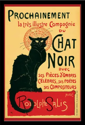 Produktbild von Steinlen, Theophile - Poster - Tournee du Chat Noir + Wechselrahmen, Shinsuke® Maxi MDF schwarz, Acryl-Scheibe