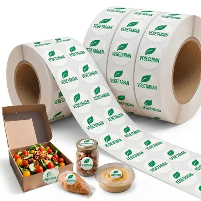Produktbild von Selbstklebende, herzförmige Etiketten, 1000 Stück, Kraftpapier