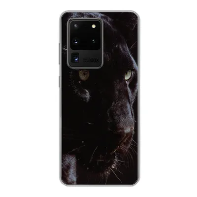 Produktbild von MuchoWow® Handyhülle Schutzhülle Hülle für Samsung Galaxy S20 Ultra Panther - Tier - Schwarz Silikon Softcase Handy Hülle - Karteninhaber