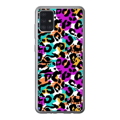 Produktbild von MuchoWow® Handyhülle Schutzhülle Hülle für Samsung Galaxy A52 5G Pantherdruck - Regenbogen - Weiß Silikon Softcase Handy Hülle - Umschlag