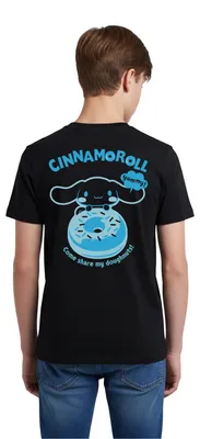 Produktbild von Spreadshirt Cinnamoroll Mit Donut Yummy Doughnuts Teenager Premium T-Shirt, 146/152 (10 Jahre), Schwarz