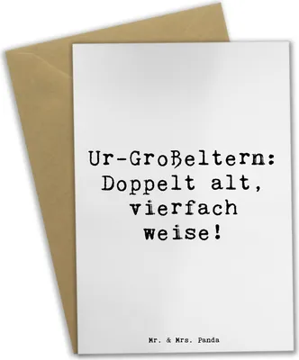 Produktbild von Mr. & Mrs. Panda Grußkarte Spruch Ur-Großeltern Weisheit - Weiß - Geschenk, herzerwärmende Sprüche, Generationen, Familie, Geschenke, Grußkarten, neujahrskarte, Ahnen