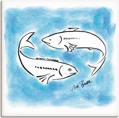 Produktbild von ARTland Leinwandbild Serie Sternzeichen Fische Größe: 100x100 cm