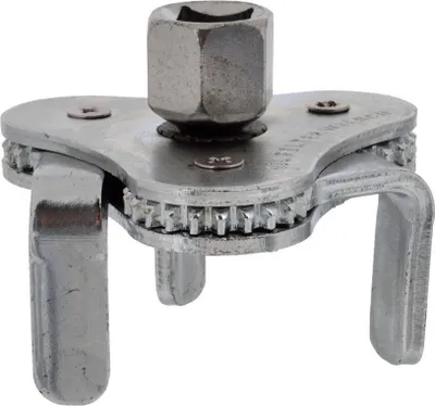 A three-armed oil filter wrench with a socket attachment.