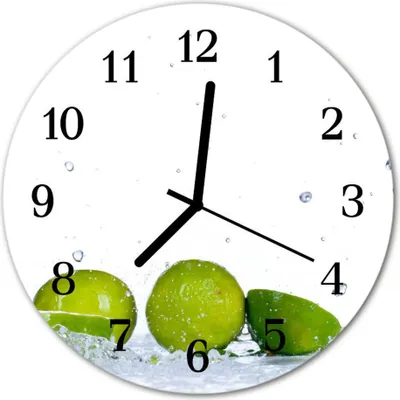Produktbild von Glasuhr Wanduhr Küchenuhr Echt-Glas 30fi cm Limetten grün