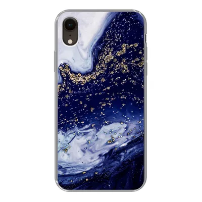 Produktbild von MuchoWow® Handyhülle Schutzhülle Hülle für iPhone XR Marmor - Gold - Natursteine Silikon Softcase Handy Hülle - Schutzdeckel