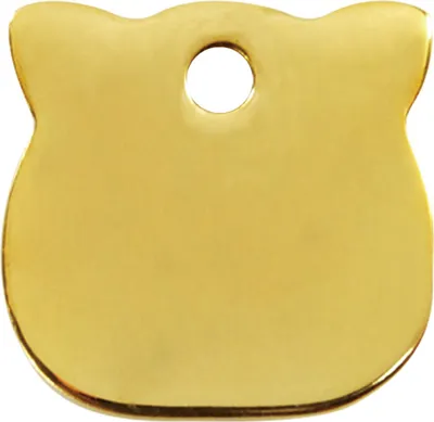 Productafbeelding van Cat koperen dierenpenning small/klein 2 cm x 1,94 cm RedDingo