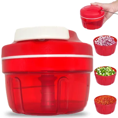 Produktbild von Zwiebelschneider, manueller Gemüseschneider mit Kordelzug, Küchenzubehör für Salat, Fleisch, Knoblauch, Nüsse, Obst, Kraut