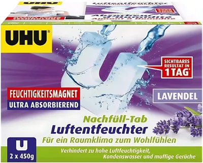 Produktbild von UHU Luftentfeuchter Nachfüll-Tabs 2x450g Lavendel