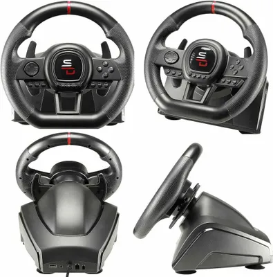 Produktbild von Subsonic SA5658, Lenkrad + Pedale + Joystick, PlayStation 4, Xbox One, Xbox One S, Xbox One X, Xbox Series S, Xbox Series X, D-Pad, Schaltfläche Optionen, Schaltfläche Teilen, Kabelgebunden, USB, Schwarz