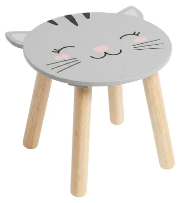 Obrázok produktu pre Detská drevená stolička SAFARI s motívom mačky, 28 cm