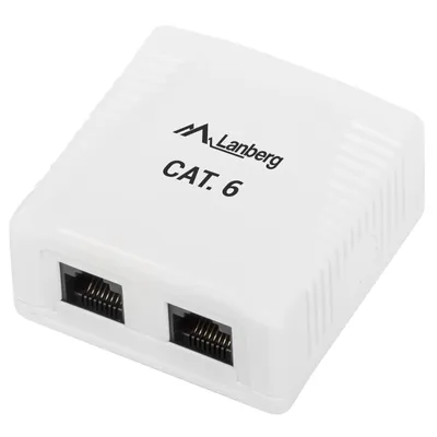 Image de Boîte de sortie Lanberg OU6-0002-W RJ-45 blanche