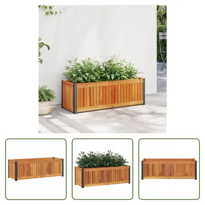 Produktbild von The Living Store Pflanzkübel 80x30x27,5 cm Massivholz Akazie und Stahl