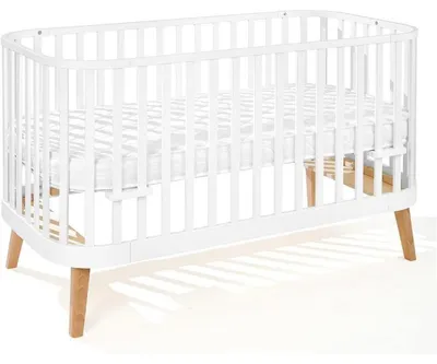 Image de ATB Lit évolutif 2 en 1 - Lit Bebe 140x70 cm blanc-nature