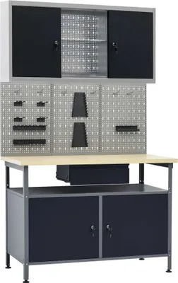 Obrázek produktu pro Pracovní stůl se třemi nástěnnými panely a jednou skříňkou