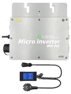 Obrázok produktu pre Solárny menič, technológia MPPT, vodotesná konštrukcia, 600 W, AC 180–260 V, PV 28–50 V