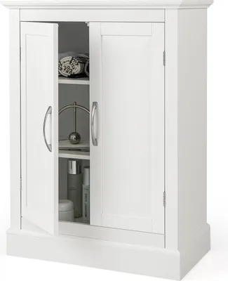 Produktbild von Badezimmerschrank mit 2 Türen, verstellbare Einlegeboeden, modernes Aufbewahrungsmoebel mit Kippschutz, multifunktionaler Organizer für Büro, Eingang, Wohnzimmer