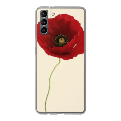Produktbild von MuchoWow® Handyhülle Schutzhülle Hülle für Samsung Galaxy S21 Plus Nahaufnahme einer roten Mohnblume Silikon Softcase Handy Hülle - Handy-Tasche