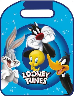 Produktbild von Tataway Autositzschutz für Vordersitz, Looney Tunes, für Kinder, Mädchen, Reisen, Cartoon, Blau, Schutz, Sylvester, Tweety, Bugs Bunny, Daffy Duck