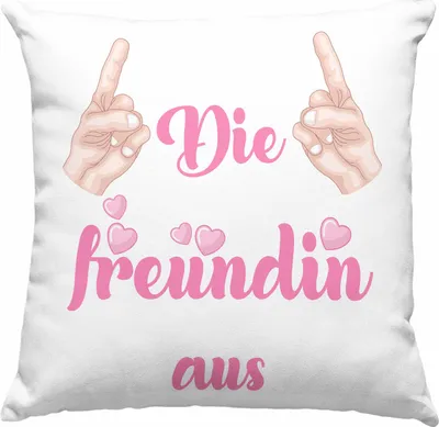 Produktbild von Trendation - Beste Freundin Deko-Kissen mit Füllung 40x40 Geschenk  Deko-Kissen mit Füllung 40x40 Geschenkidee BFF Allerbeste Freundin Spruch Geburtstag Freundinnen Geschenkidee (Grau)