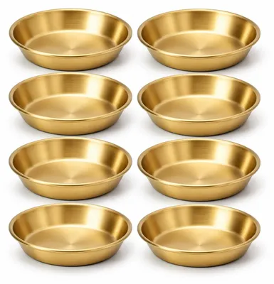 8 Dipschalen, Edelstahl, gold, Ø 13,2 cm, stapelbar