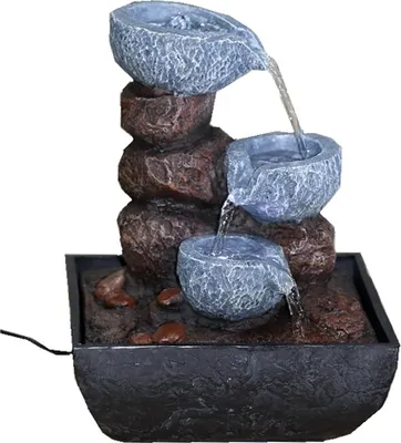Produktbild von Zimmerbrunnen Kaskaden Tisch-Spring-Brunnen mit LED Beleuchtung Raumbefeuchter
