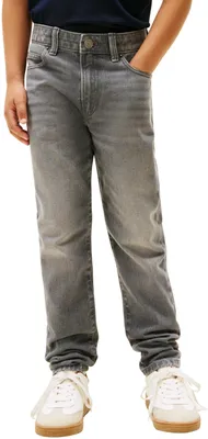 Productafbeelding van Tommy Hilfiger rechte jeans met geribbelde details, jeans, kindermode, grijs, mediumgrijs, maat 1-1.5 jaar, knoopsluiting, rits
