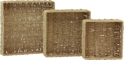 Produktbild von Dekotablett Set 3er Korb Metall natürlich modern Tischdekoration