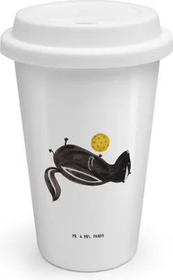 Produktbild von Mr. & Mrs. Panda Coffee To Go Becher Stinktier Ball - Weiß - Geschenk, Raubtier, Stinki, Weisheit, Thermobecher, Mehrwegbecher, Wildtier, Skunk, Kaffeebecher, ToGo