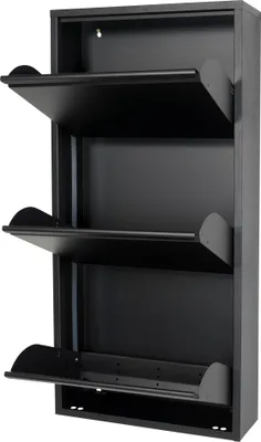 Produktbild von Schuhregal Billy 3, aus robustem Material, Stahl, schwarz, 50 x 103 x 15,5 cm