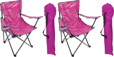 Produktbild von 2er Anglersessel Campingstuhl Getränkehalter Outdoorstuhl Tasche Pink