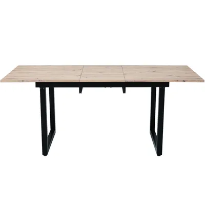 Produktbild von okwish Ausziehbarer Esstisch Klapptische 140/180*80*75 cm, Freizeittisch rechteckiger für Wohnzimmer Industriestil, Eicheoptik+schwarz