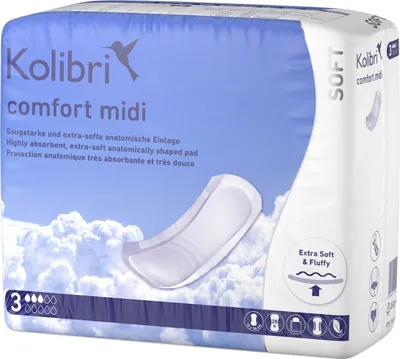 Produktbild von Kolibri comfort Einlagen anatomisch midi 28 St