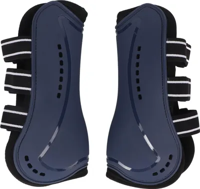 Imagen del producto de 1 par de protectores delanteros para caballos, con amortiguación, ligeros y protectores, ideales para entrenamientos de salto, color azul, talla M