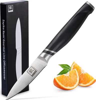 Produktbild von Zayiko Officemesser 8,50 cm Klinge I Scharfes Küchenmesser und Profi Kochmesser aus deutschem Stahl mit ABS Griff und Geschenkbox Serie Zayiko NAMI