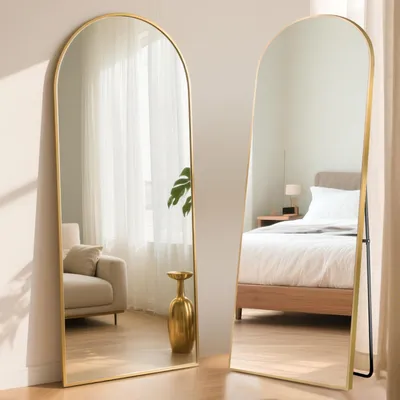 Standspiegel 180x76 cm goldfarben mit Aluminiumrahmen