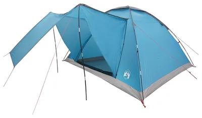 Image de Tente de camping vidaXL avec toit, bleue, 6 personnes, en polyester et acier