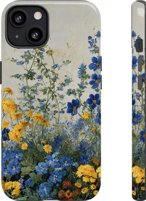 Produktbild von Blaue und gelbe Wildblumen – Hülle Kompatibel mit iPhone 13