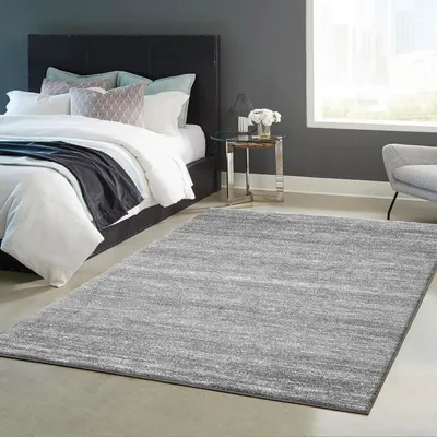 Produktbild von Teppich Modern Grau Meliert fürs Wohnzimmer, Kinderzimmer, Schlafzimmer, Flur, und die Küche , Maße:Ø 120 cm Rund