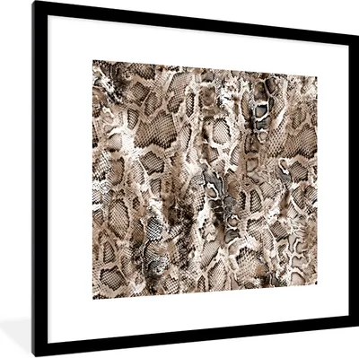 Produktbild von MuchoWow® Gerahmtes Poster Tiermuster - Schuppen - Formen 40x40 cm - Poster mit Schwarzem Bilderrahmen Wandposter Rahmen Foto Bilder - Poster - Plakat im Rahmen