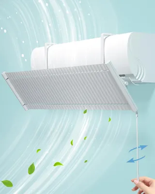 Windabweiser für Klimaanlage, Alu, 70-100 cm, verstellbar, weiß
