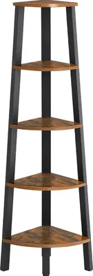 Produktbild von VASAGLE Eckregal, 5 Regale Industrie Design Leiter Regal mit Metallrahmen für Wohnzimmer Büro Vintage