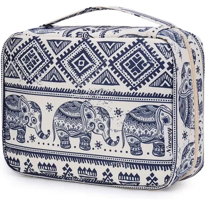 Immagine prodotto di Borsa da toilette da appendere con gancio, grande, impermeabile, per uomo e donna, con motivo dell'elefante