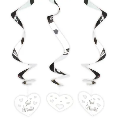 Produktbild von Hochzeit Just Married Hängedeko Spirale mit Herz - 3 Stück