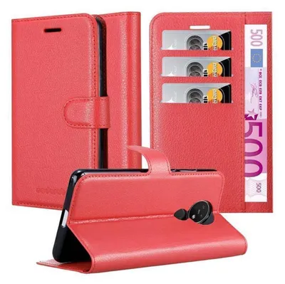 Obrázok produktu pre Cadorabo kryt pre Nokia 7.2 ochranný kryt v červenej farbe puzdro na mobilný telefón kryt magnetické zatváranie