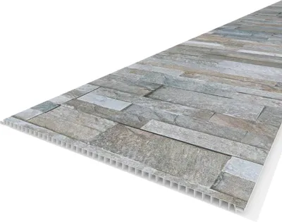 Produktbild von VILO Wandpaneele MOTIVO - PVC Wandverkleidung Wasserfest & UV-beständig - 265x25 cm (2,65 m²) - 4 Stück - Blauer Ziegel